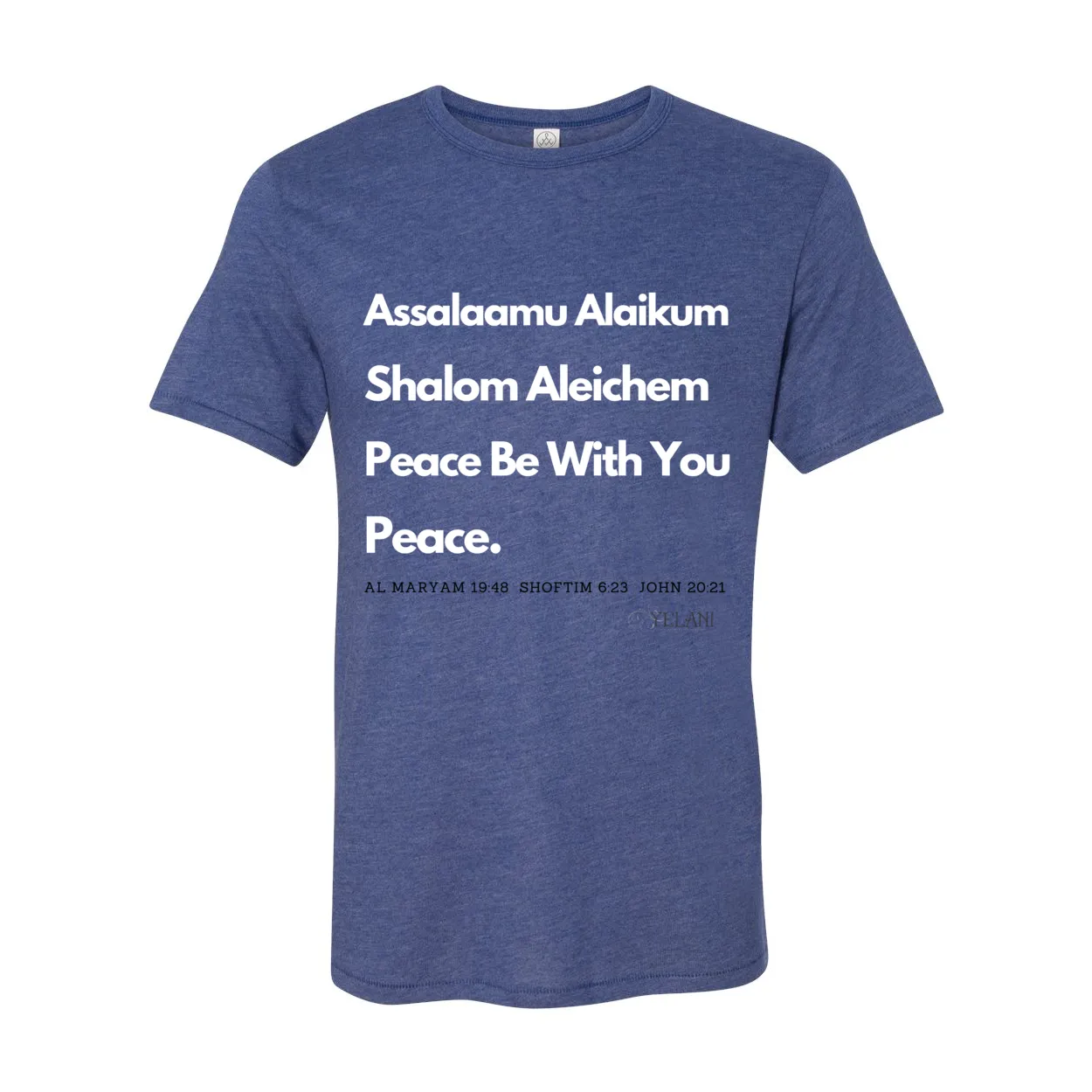 Peace & Blessings Men’s T-Shirt – Unity Message in Arabic, Hebrew & English