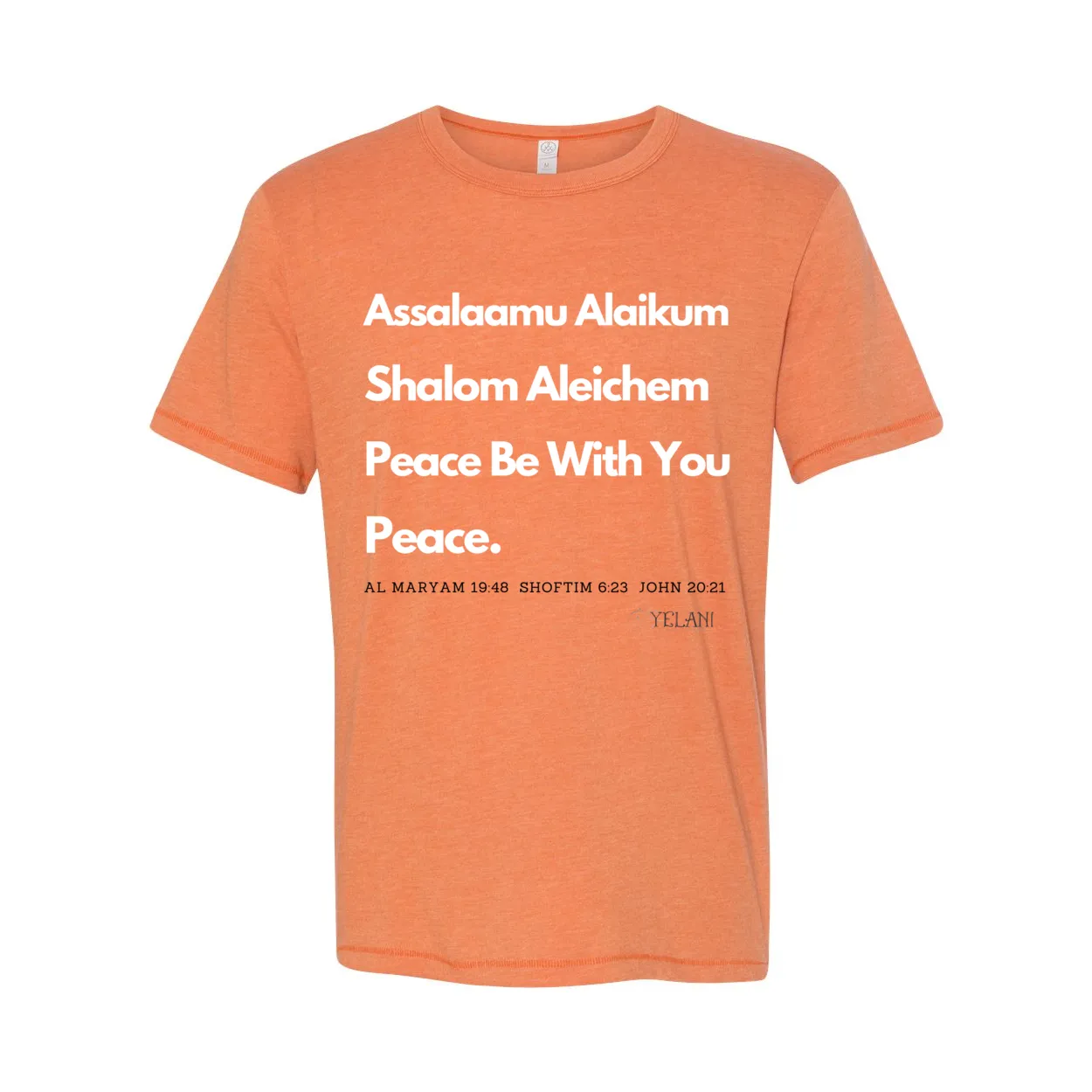 Peace & Blessings Men’s T-Shirt – Unity Message in Arabic, Hebrew & English