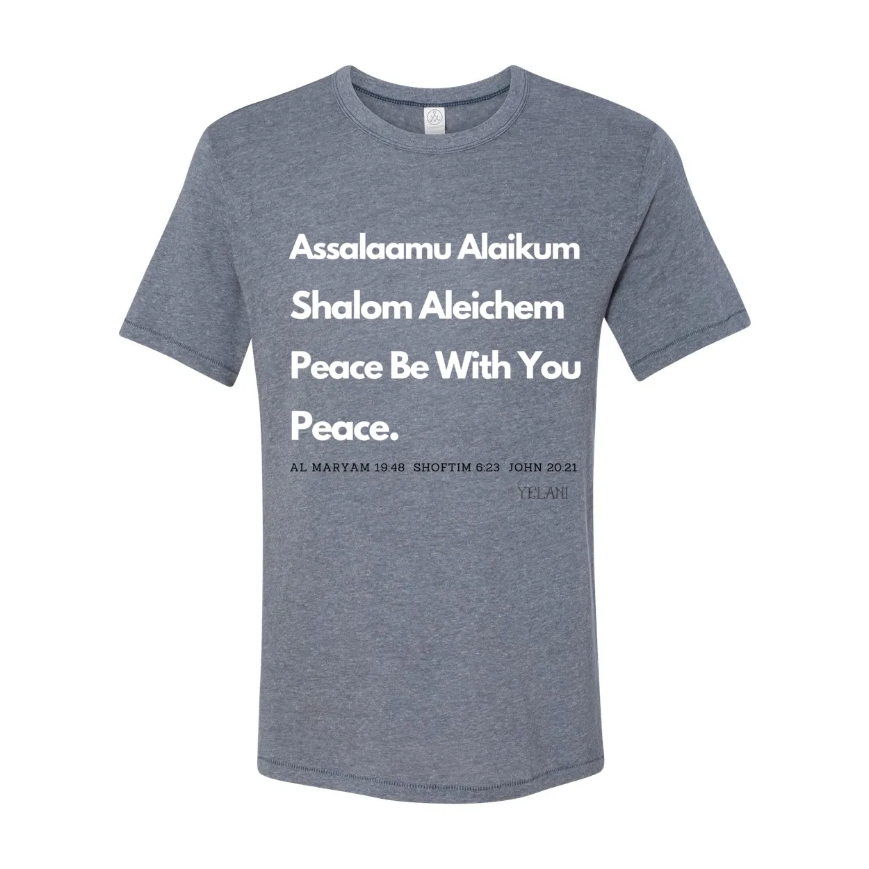 Peace & Blessings Men’s T-Shirt – Unity Message in Arabic, Hebrew & English