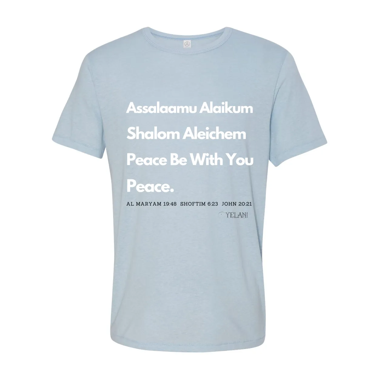 Peace & Blessings Men’s T-Shirt – Unity Message in Arabic, Hebrew & English