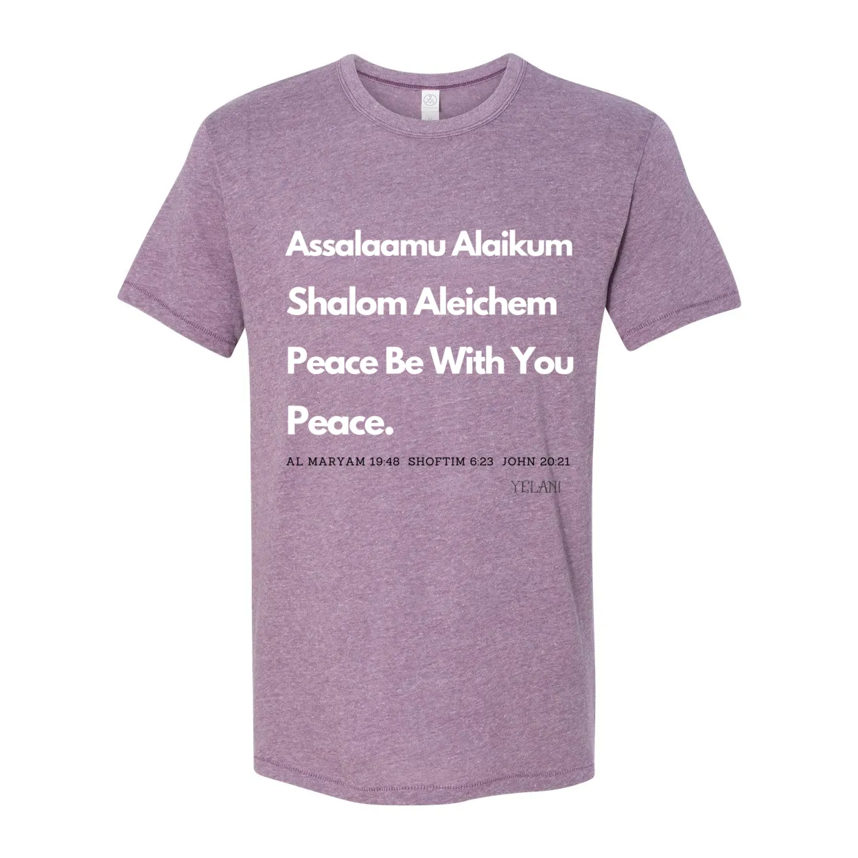 Peace & Blessings Men’s T-Shirt – Unity Message in Arabic, Hebrew & English