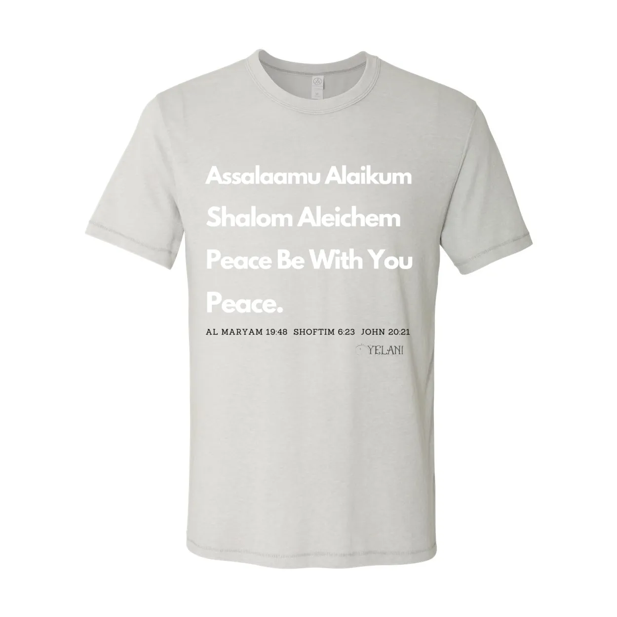 Peace & Blessings Men’s T-Shirt – Unity Message in Arabic, Hebrew & English
