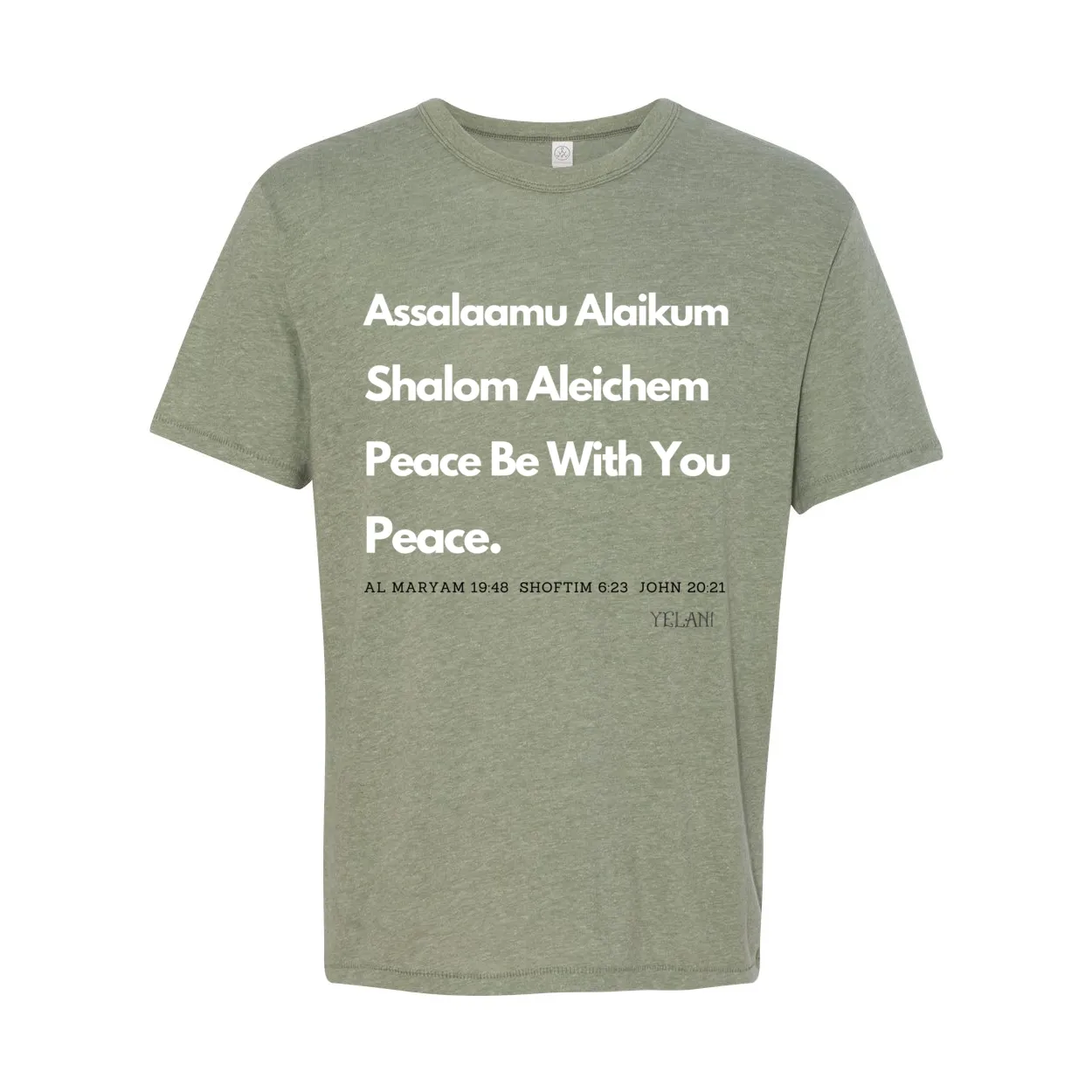 Peace & Blessings Men’s T-Shirt – Unity Message in Arabic, Hebrew & English