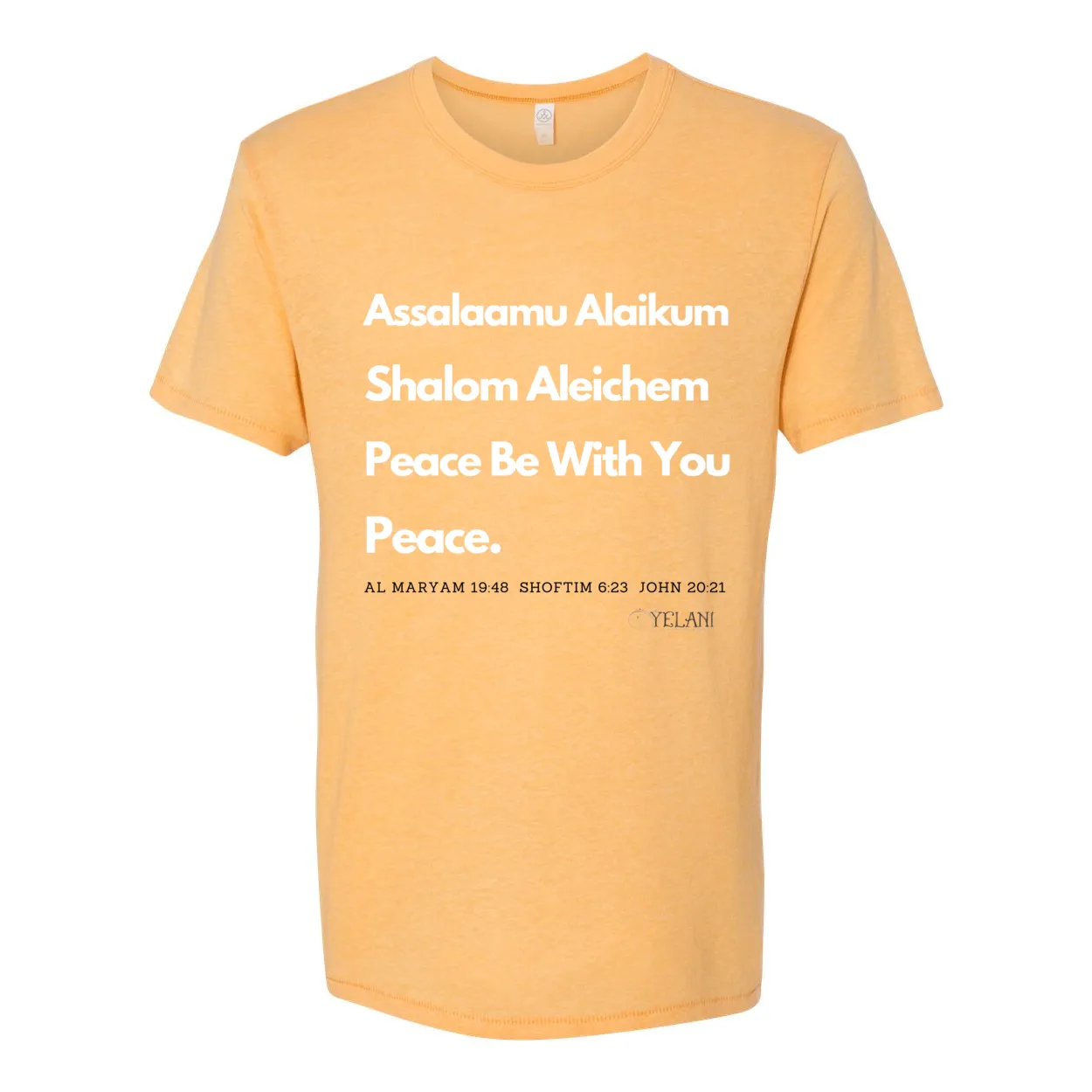 Peace & Blessings Men’s T-Shirt – Unity Message in Arabic, Hebrew & English