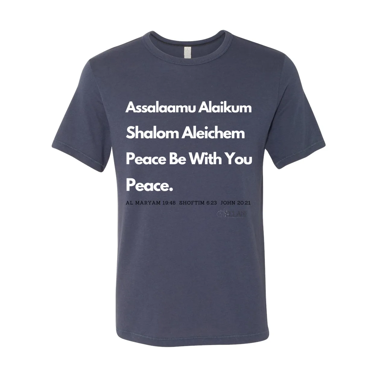Peace & Blessings Men’s T-Shirt – Unity Message in Arabic, Hebrew & English