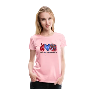 Peace, Love, America: Women's Premium T-Shirt