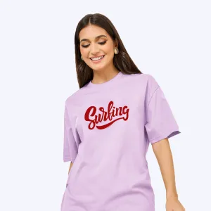 Peach Blossom Oversized Printed T-Shirt