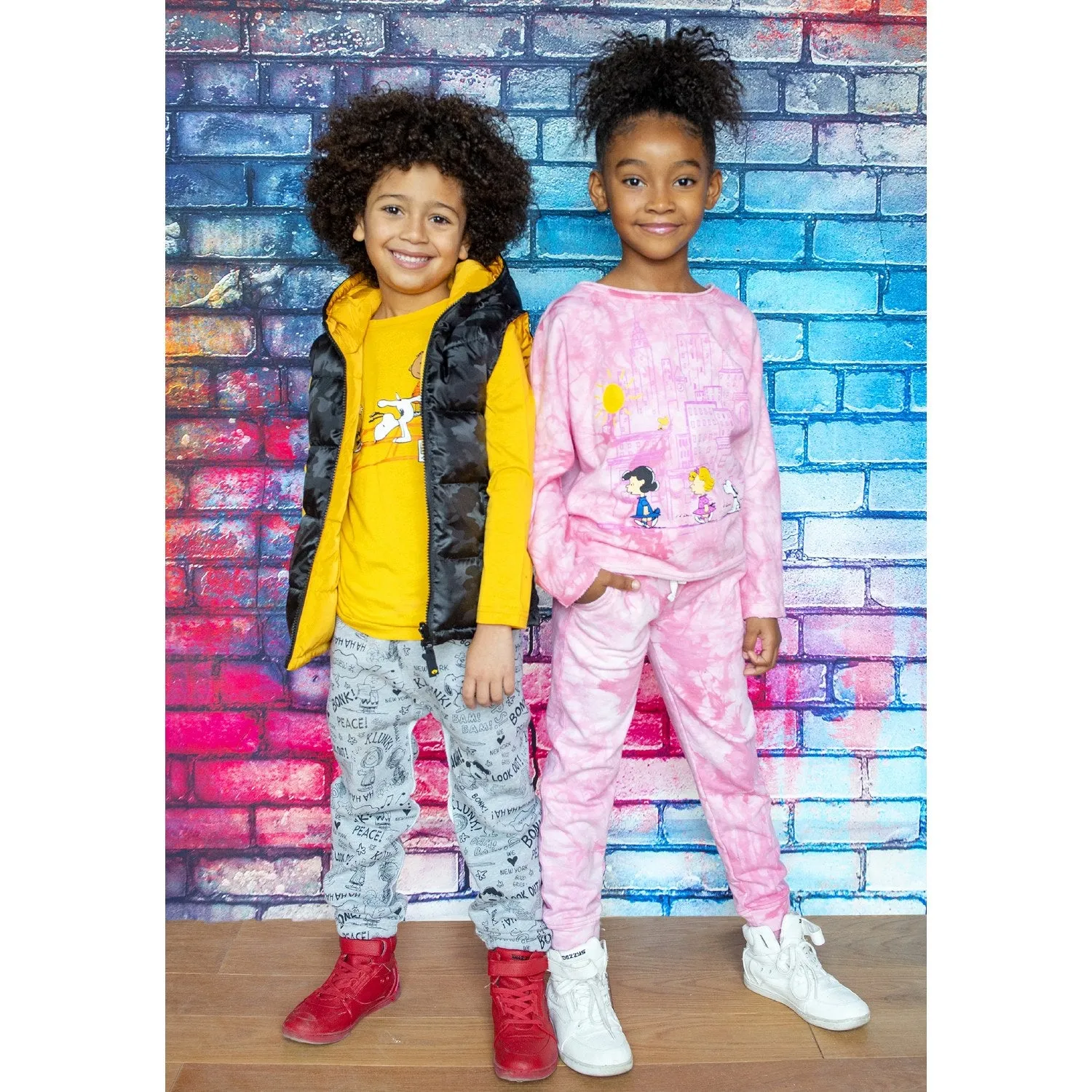 Peanuts Slouchy Sweatshirt - Light Pink Tie Dye