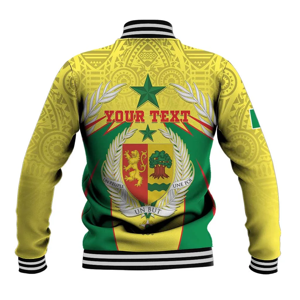 Personalised Afro Senegal Baseball Jacket Coat Of Arms Mix African Pattern LT15