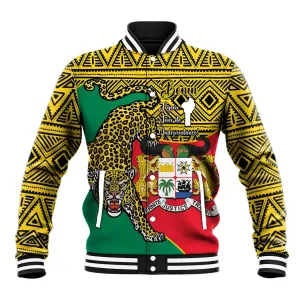 Personalised Benin National Day Baseball Jacket Coat Of Arms With Leopard African Pattern LT14