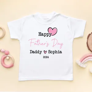 Personalised Happy Father's Day (Girl) Toddler & Kids T Shirt