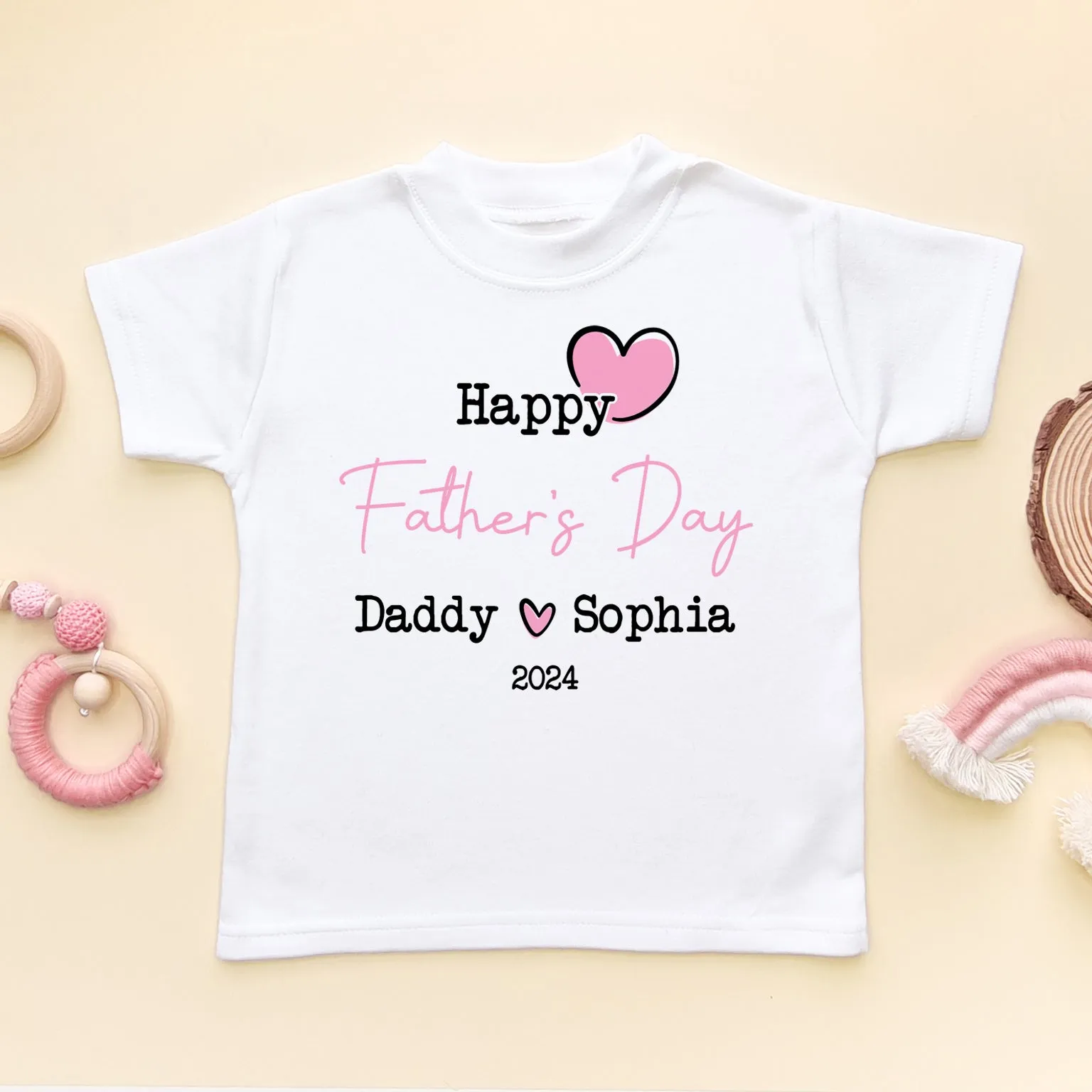 Personalised Happy Father's Day (Girl) Toddler & Kids T Shirt