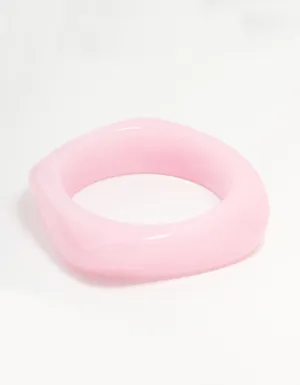 Pink Acrylic Marbled Bangle