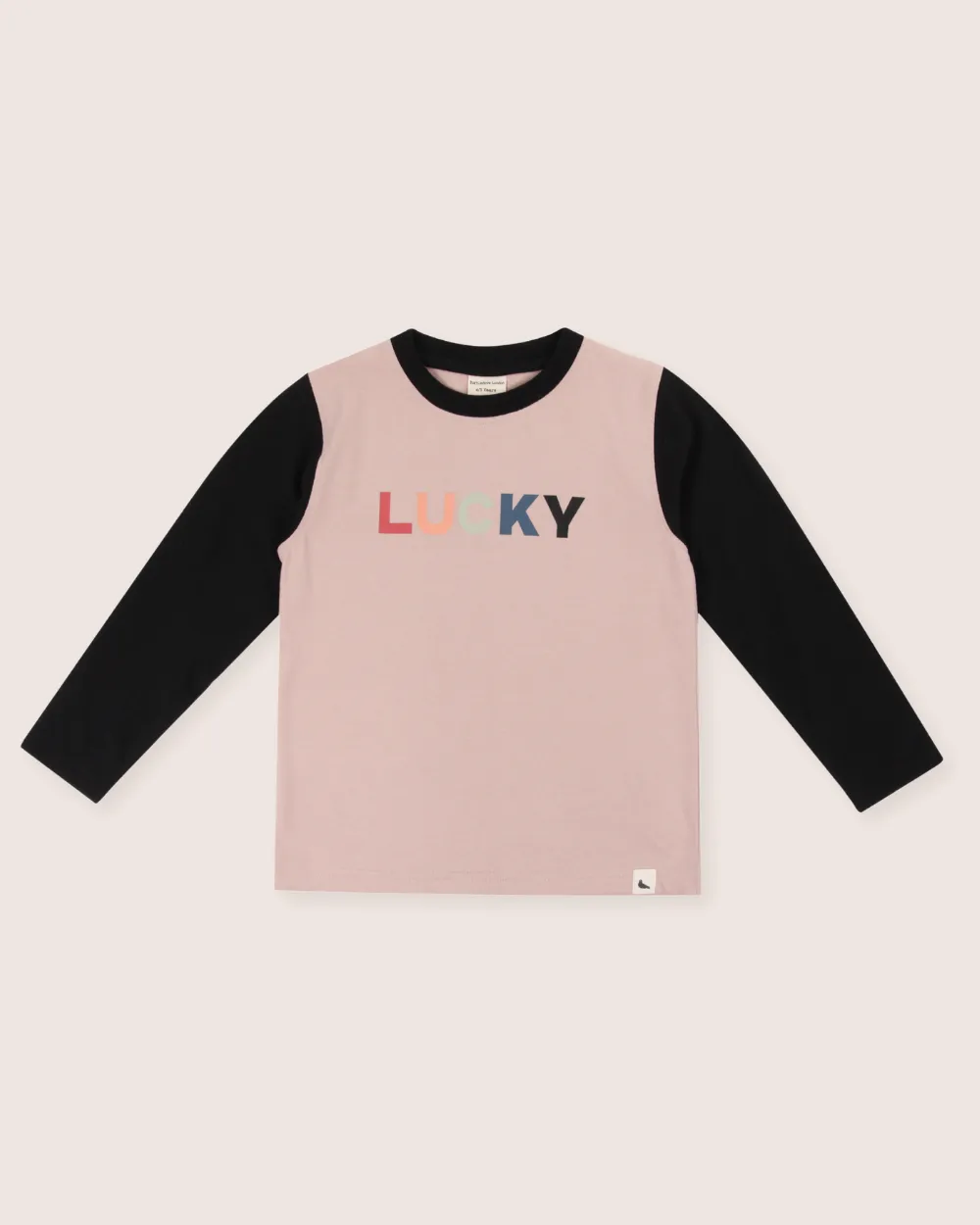 Pink Lucky Slogan Print Top
