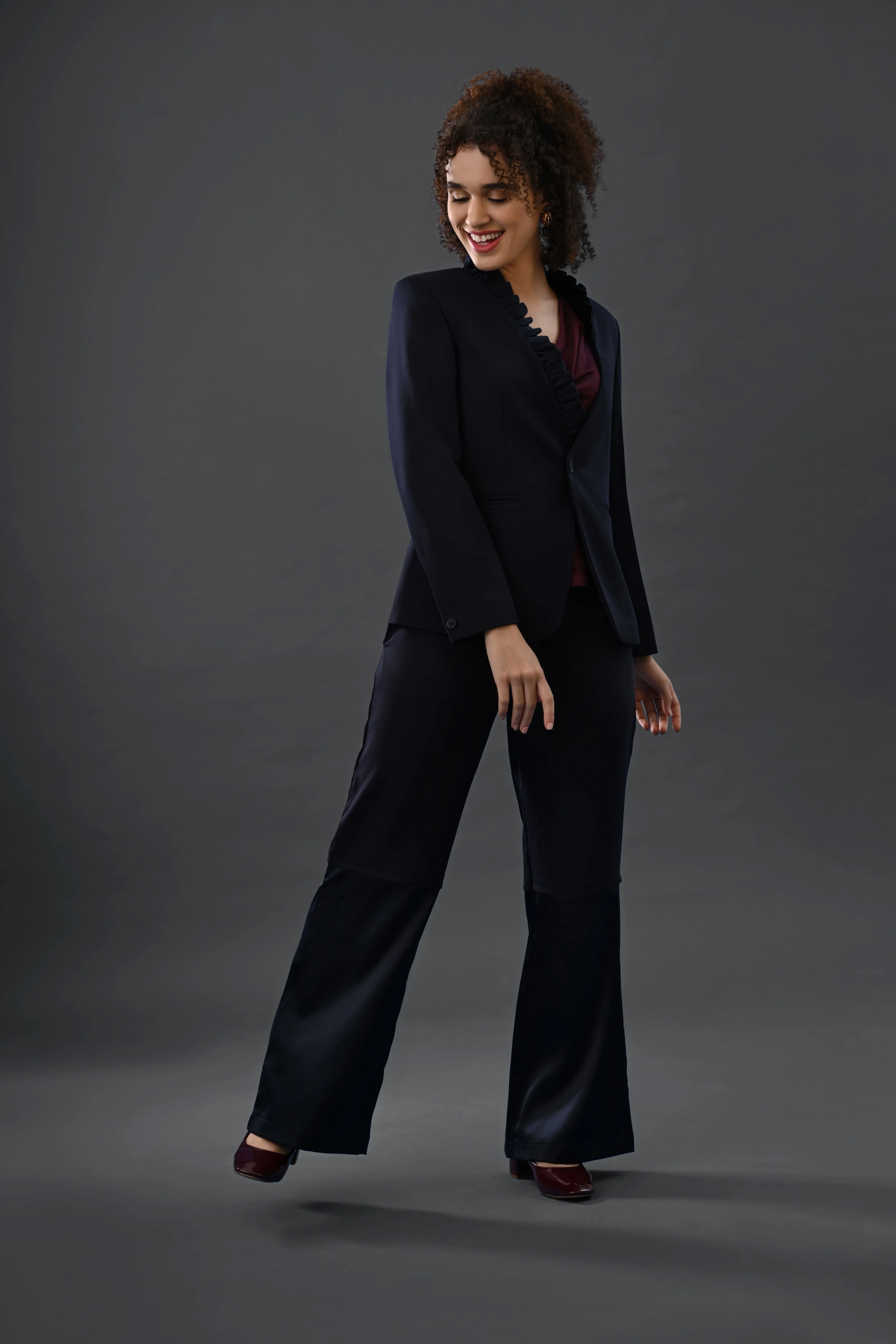 Prodigy Neck Frill detail Crepe Jacket for Women