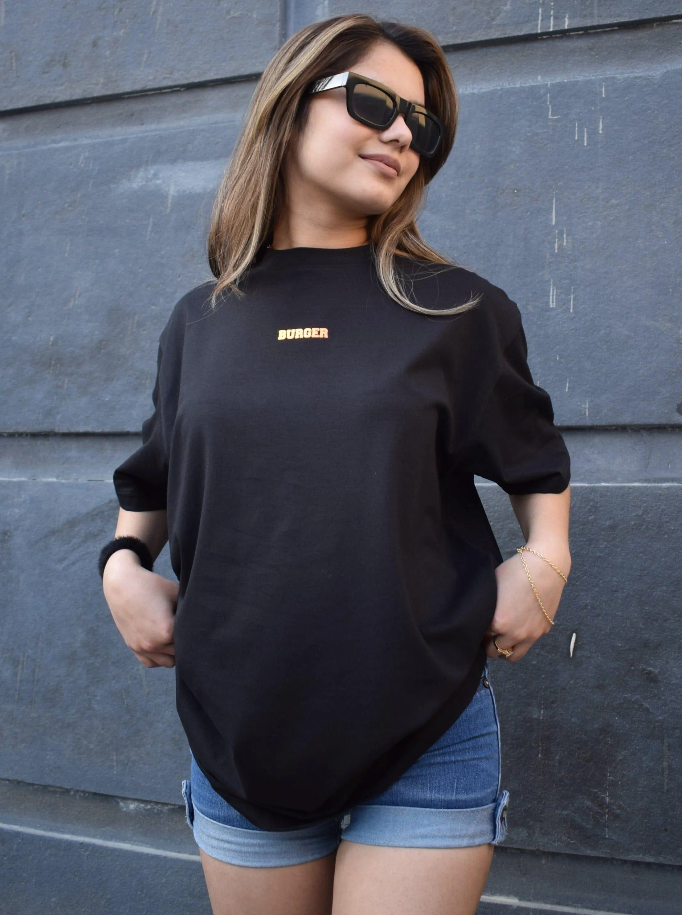 Rave & Wave (Holographic): Burger Bae Drop sleeved Unisex Tee