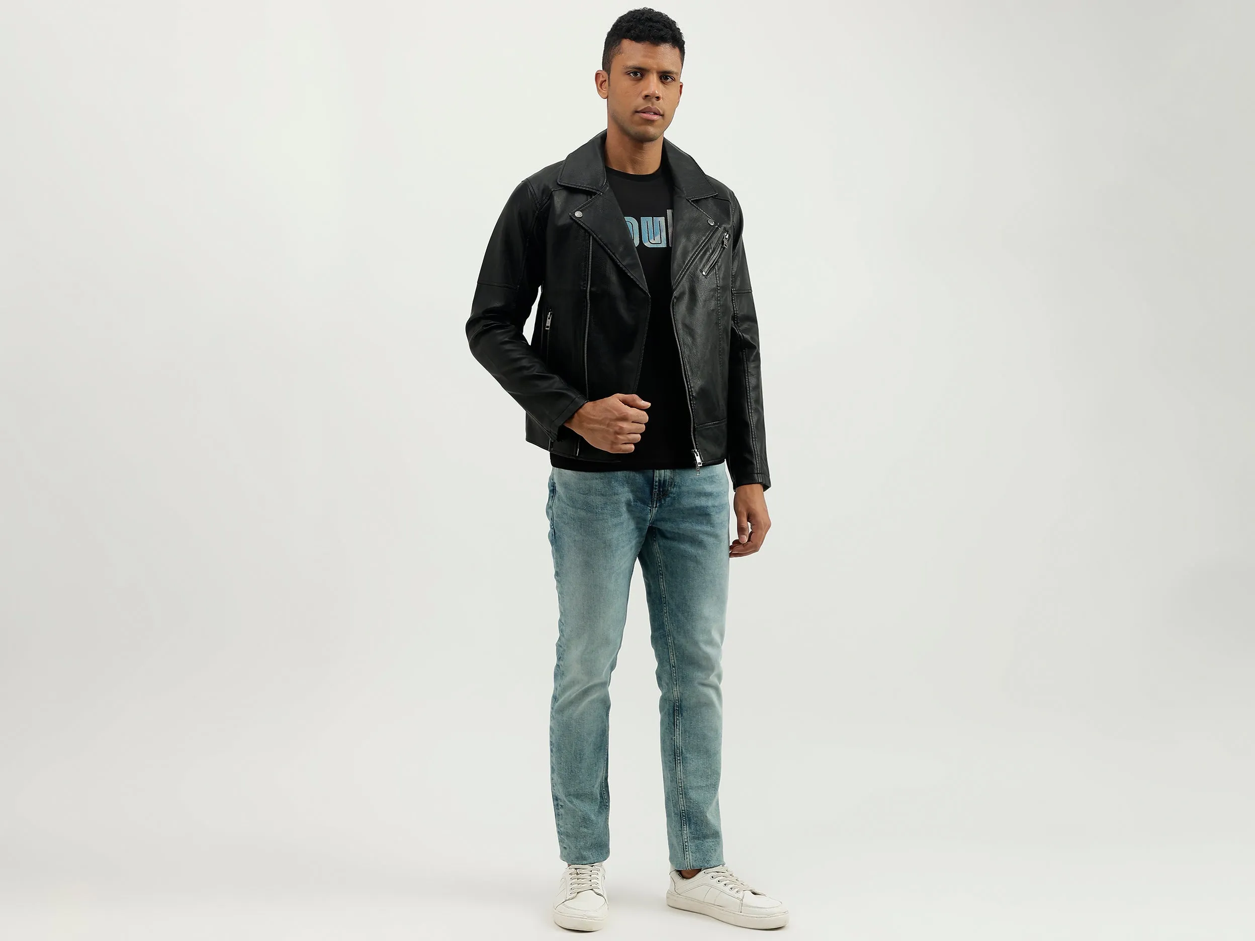 Regular Fit Lapel Collar Solid Jacket