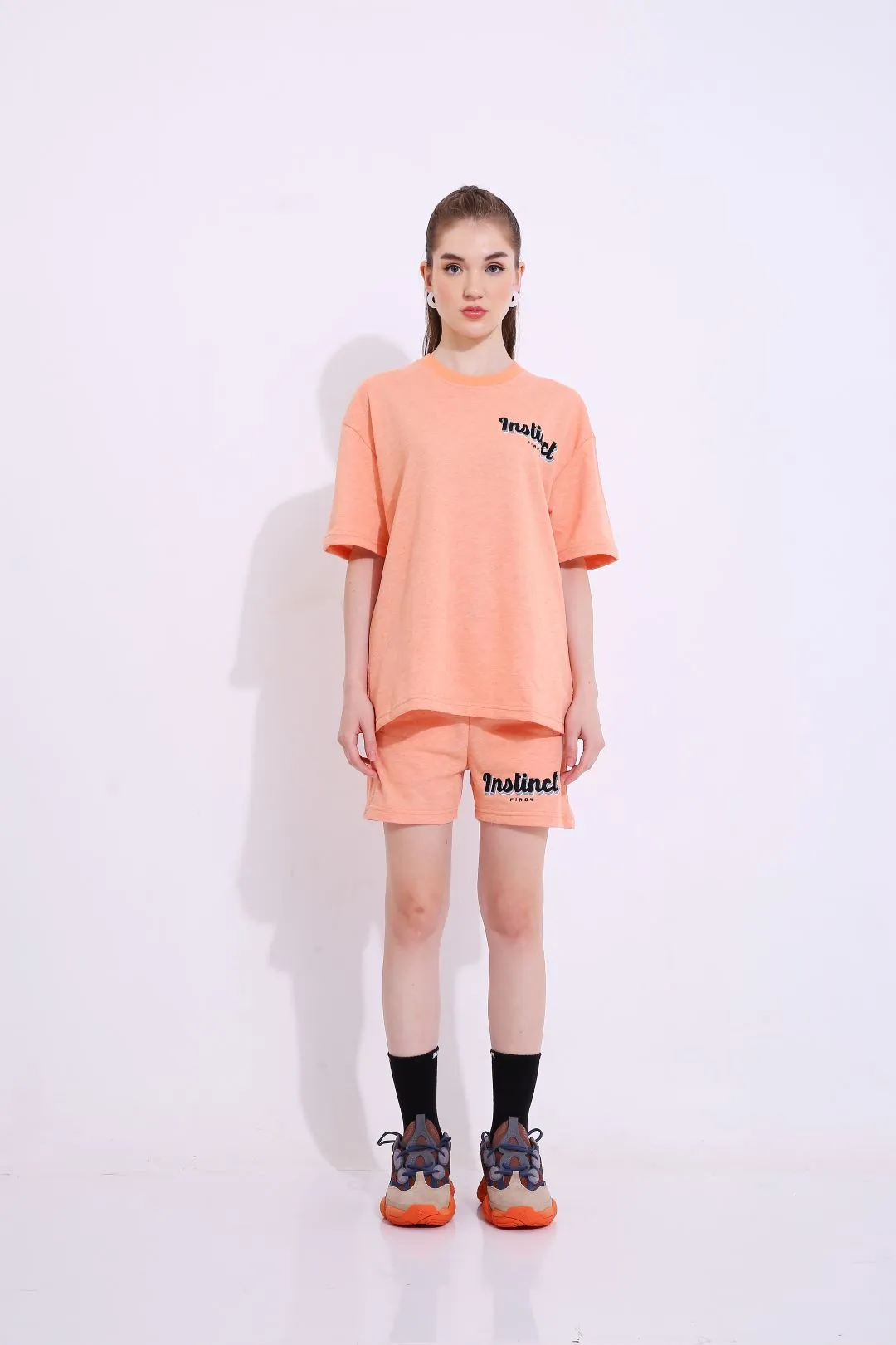 Retro Melange Orange- Oversized T-shirt