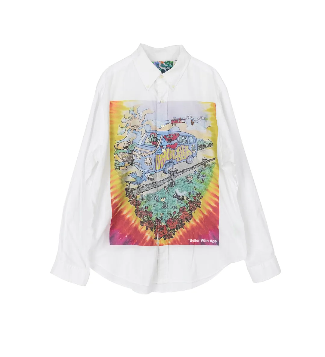 ROAD TRIP BUTTON-DOWN SHIRT WHITE XL