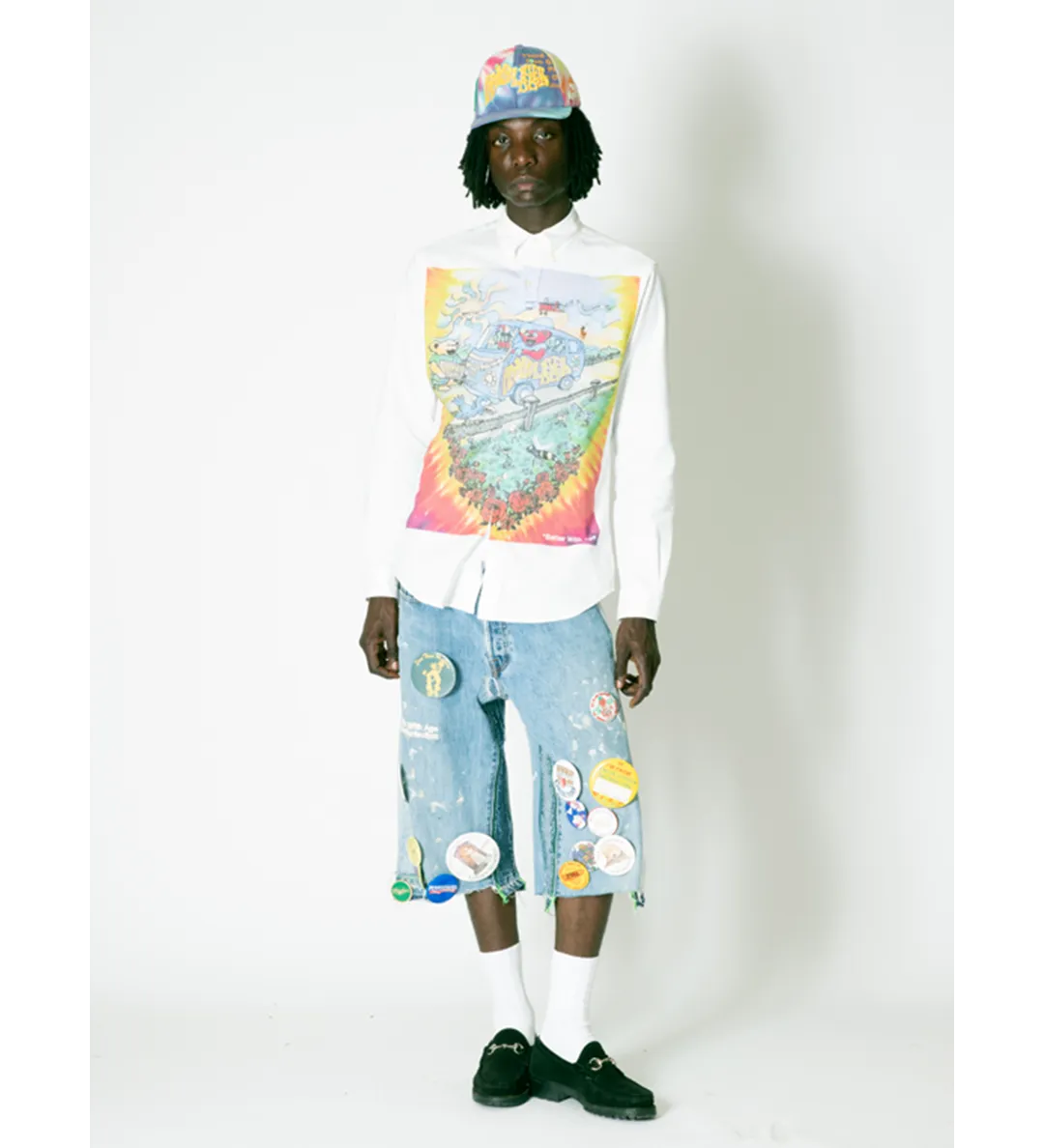ROAD TRIP BUTTON-DOWN SHIRT WHITE XL