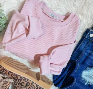 Rose Corded Crewneck
