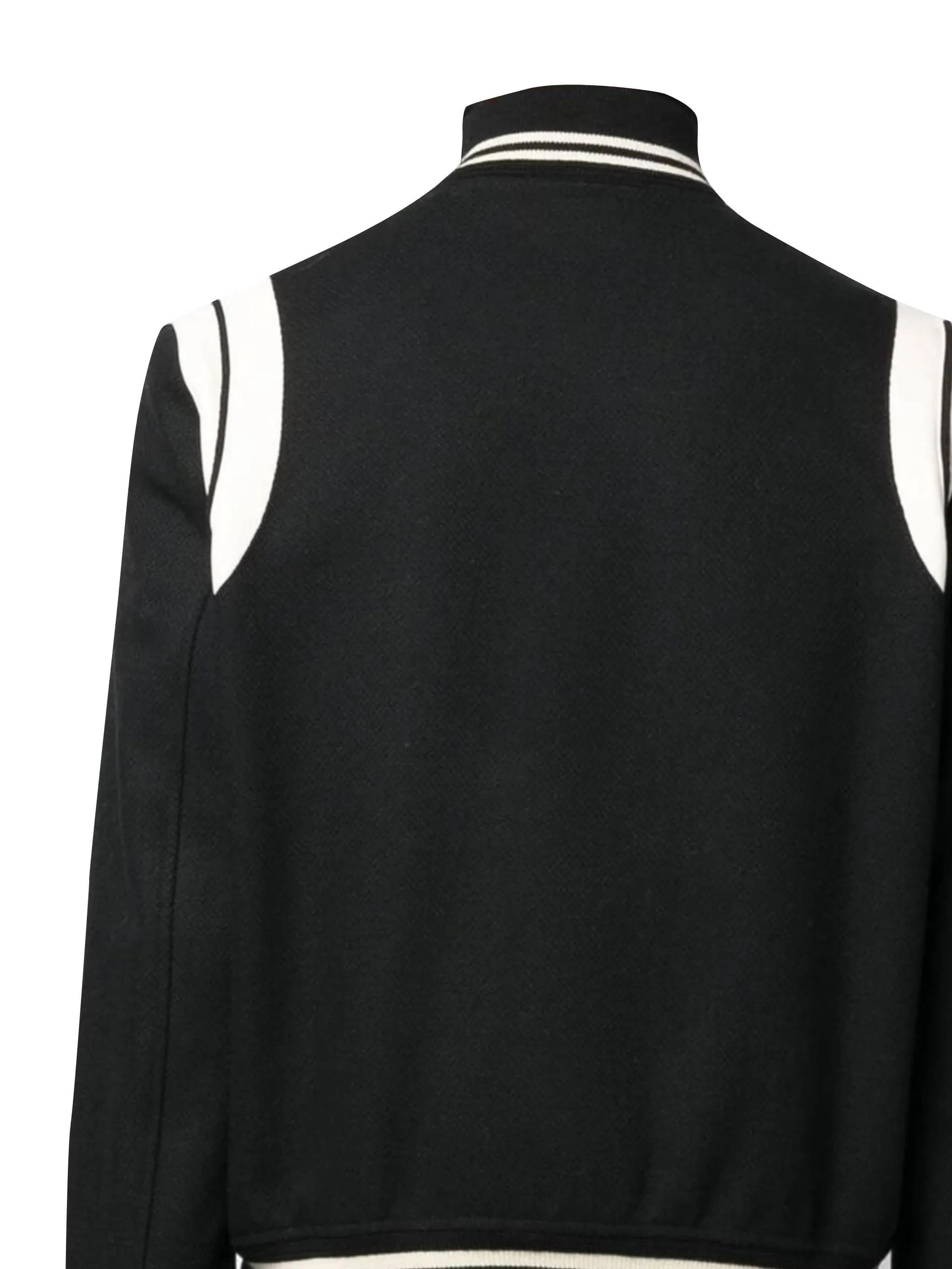 Saint Laurent Teddy Jacket med läderdetaljer