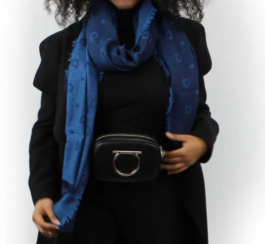 Salvatore Ferragamo Scarf in Gancini Blue