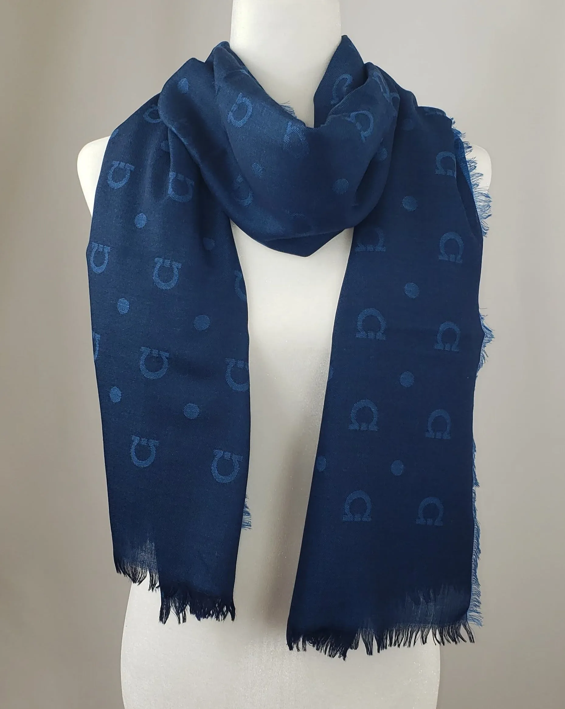Salvatore Ferragamo Scarf in Gancini Blue