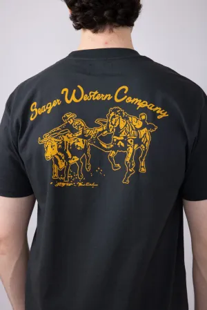 Seager Los Rios Western T-Shirt for Men in Vintage Black | MTSP25LOSRIBLK