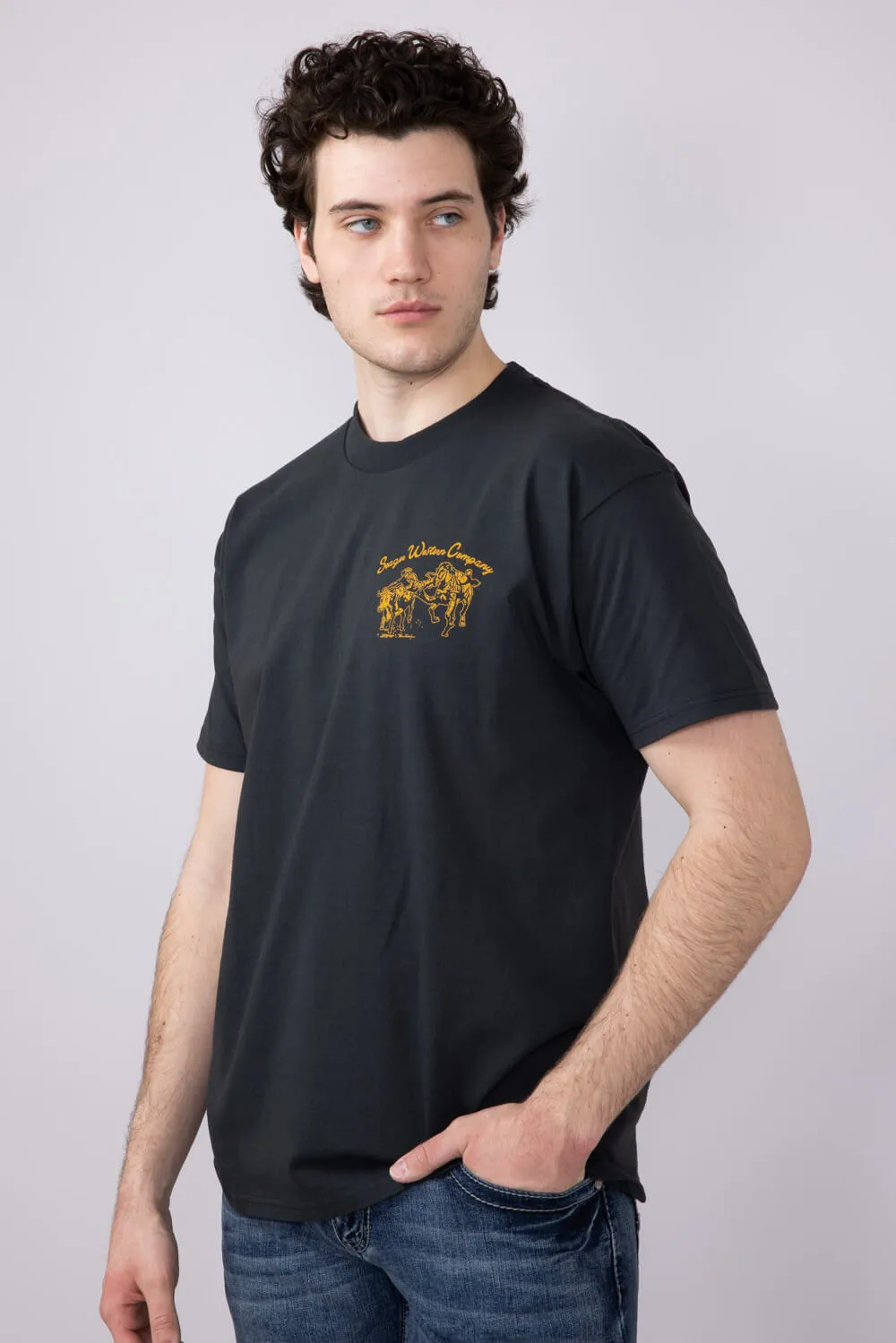 Seager Los Rios Western T-Shirt for Men in Vintage Black | MTSP25LOSRIBLK
