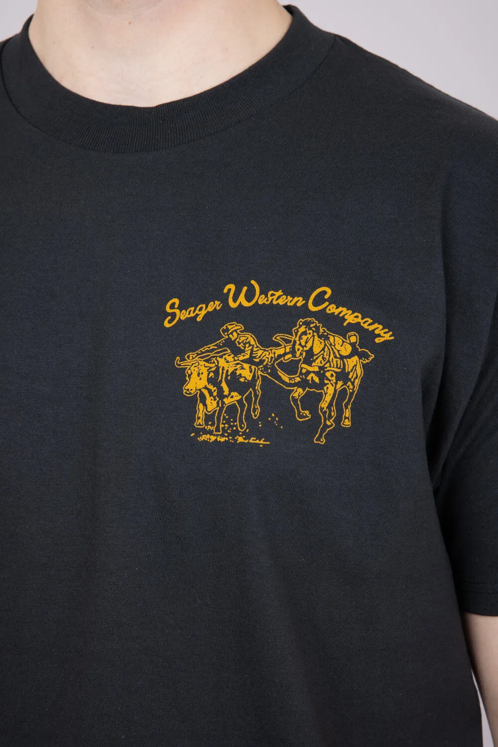 Seager Los Rios Western T-Shirt for Men in Vintage Black | MTSP25LOSRIBLK