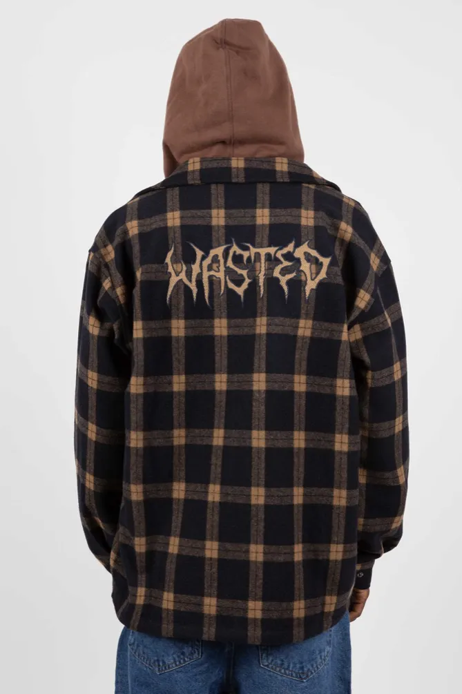 SHIRT ZIP FEELER CHECK NAVY/DUNE