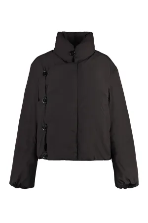 short down jacket Gathered techno fabric down jacket