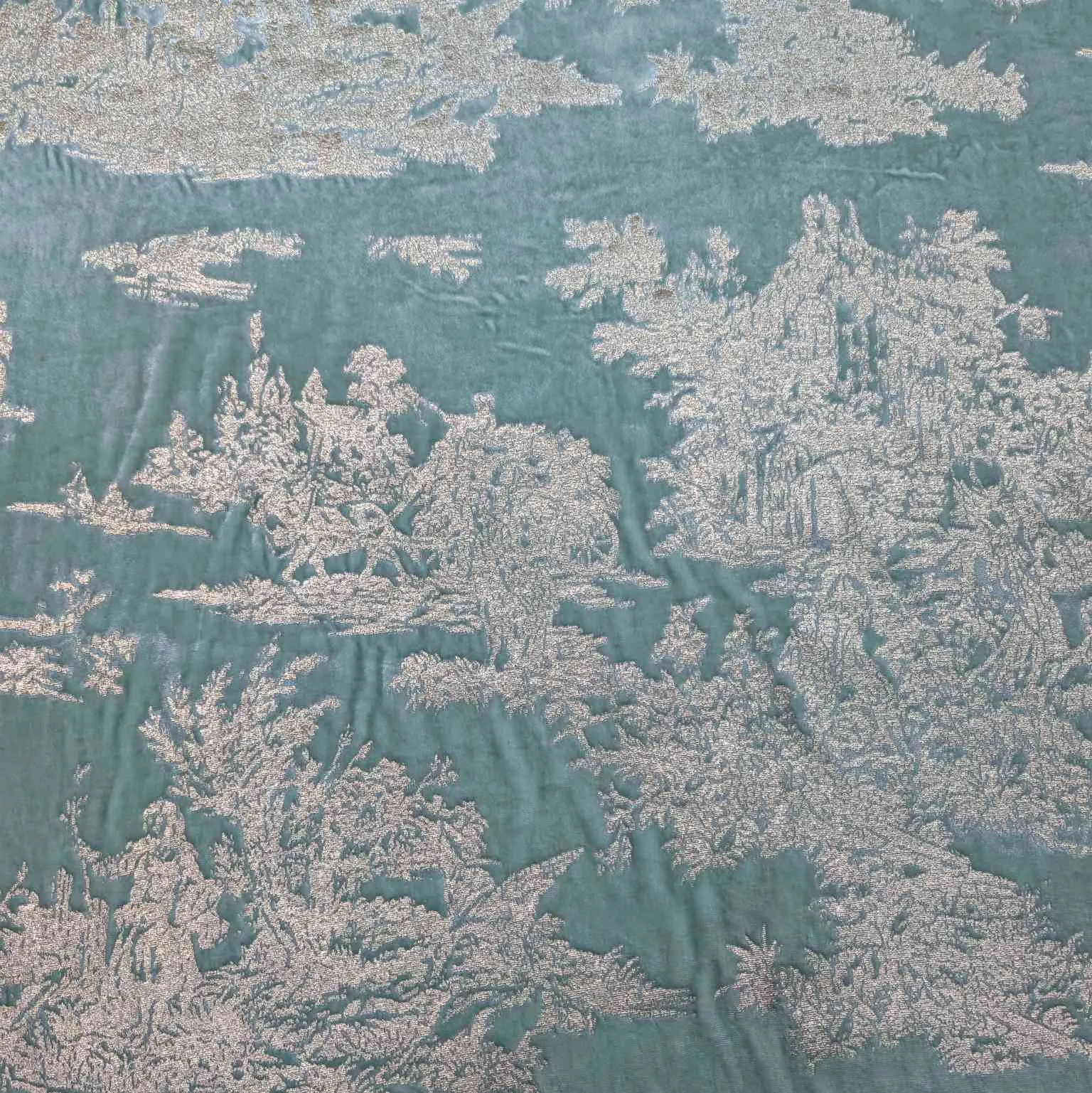 Silk Velvet, Gold Foil on Mint