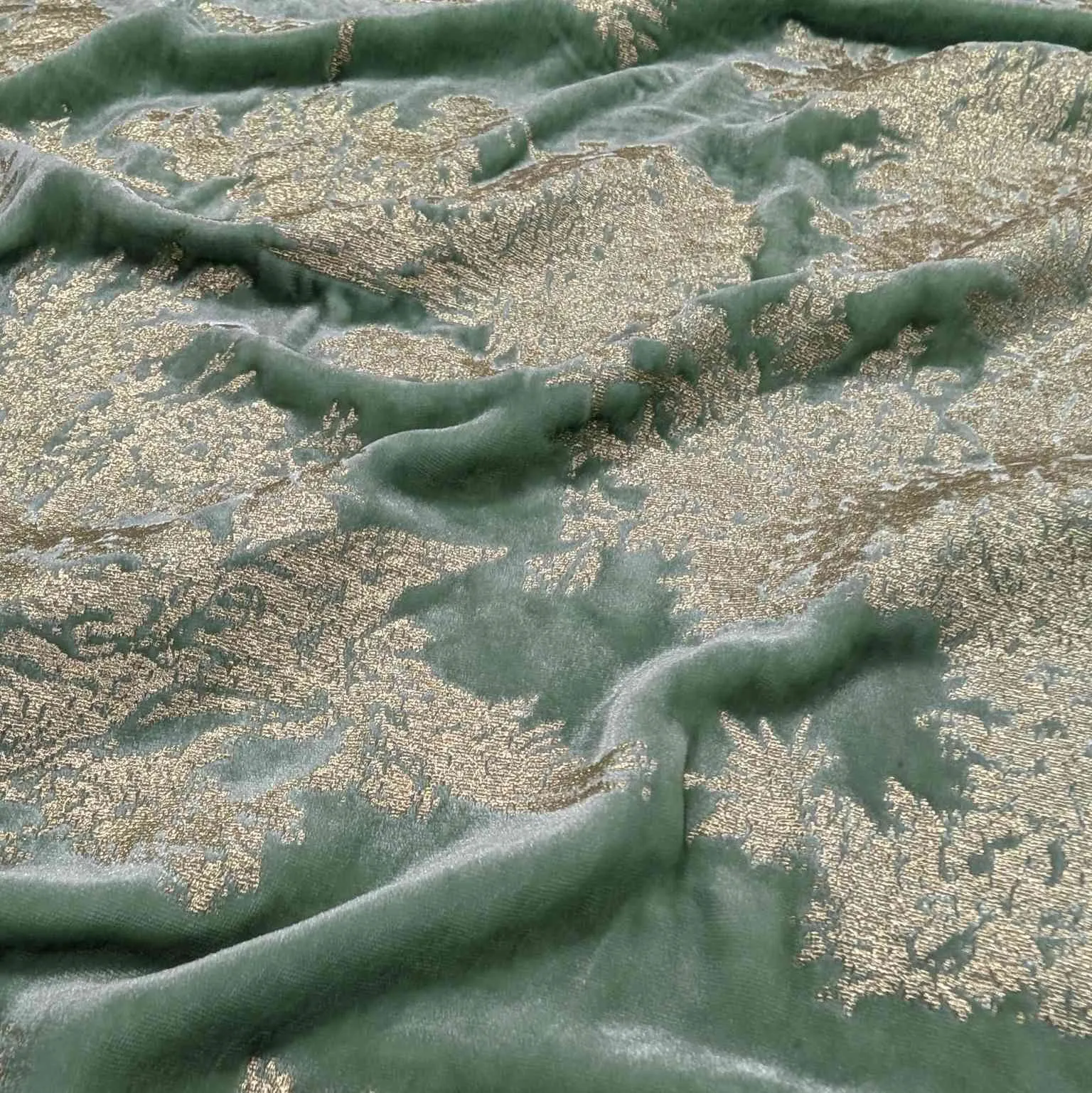 Silk Velvet, Gold Foil on Mint