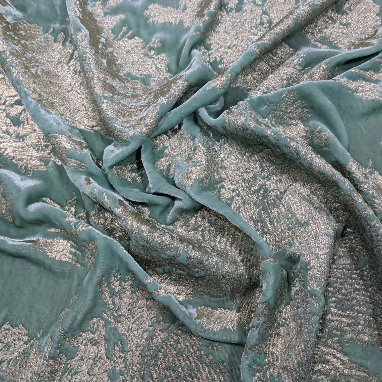 Silk Velvet, Gold Foil on Mint