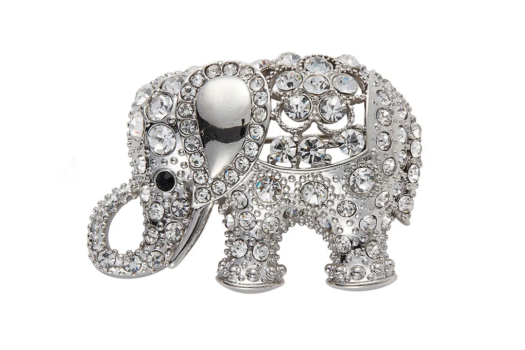 Silver Elephant Brooch