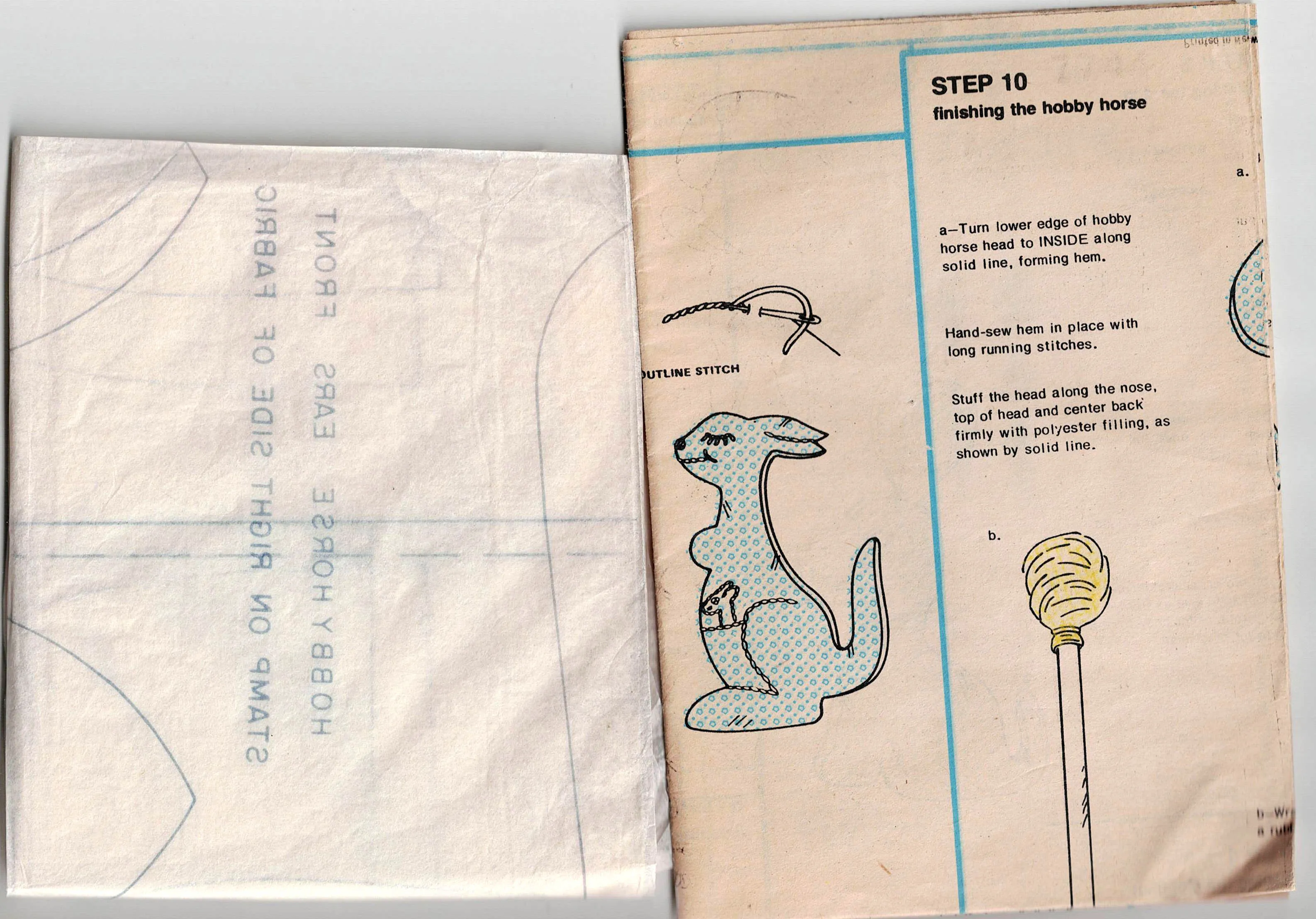 Simplicity 7744 Retro Stuffed Animal Toys & Hobby Horse 1970s Vintage Sewing Pattern