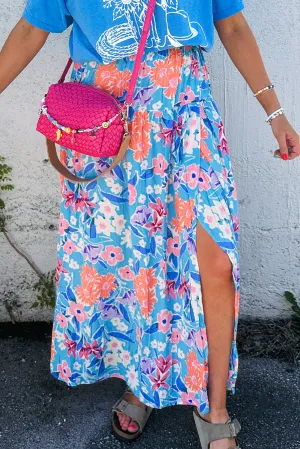 Sky Petal Wrap Skirt