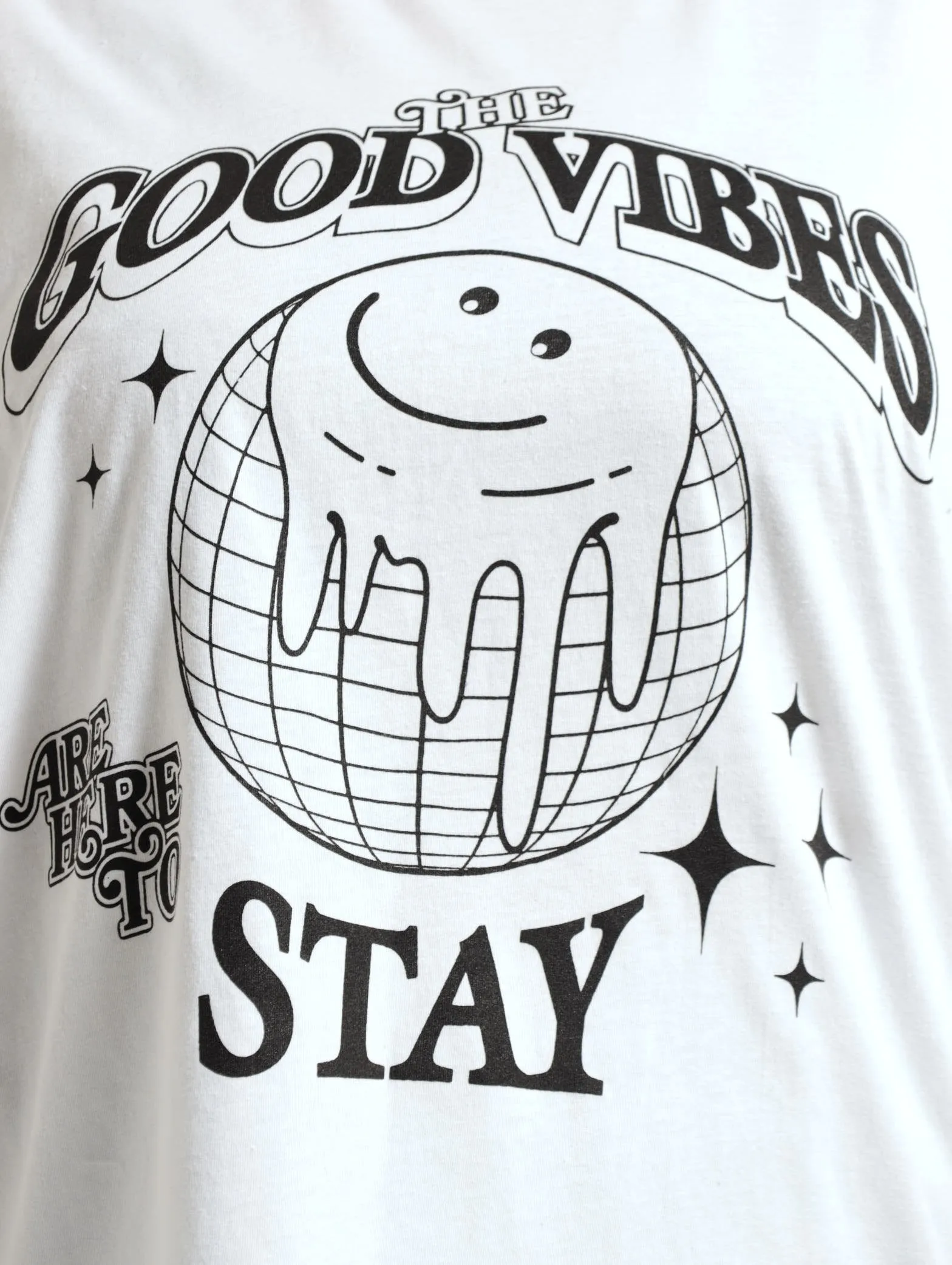 Smiley Oversized Tee - White