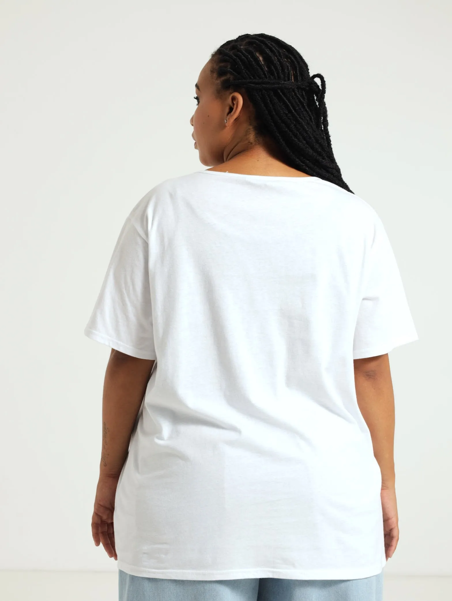 Smiley Oversized Tee - White