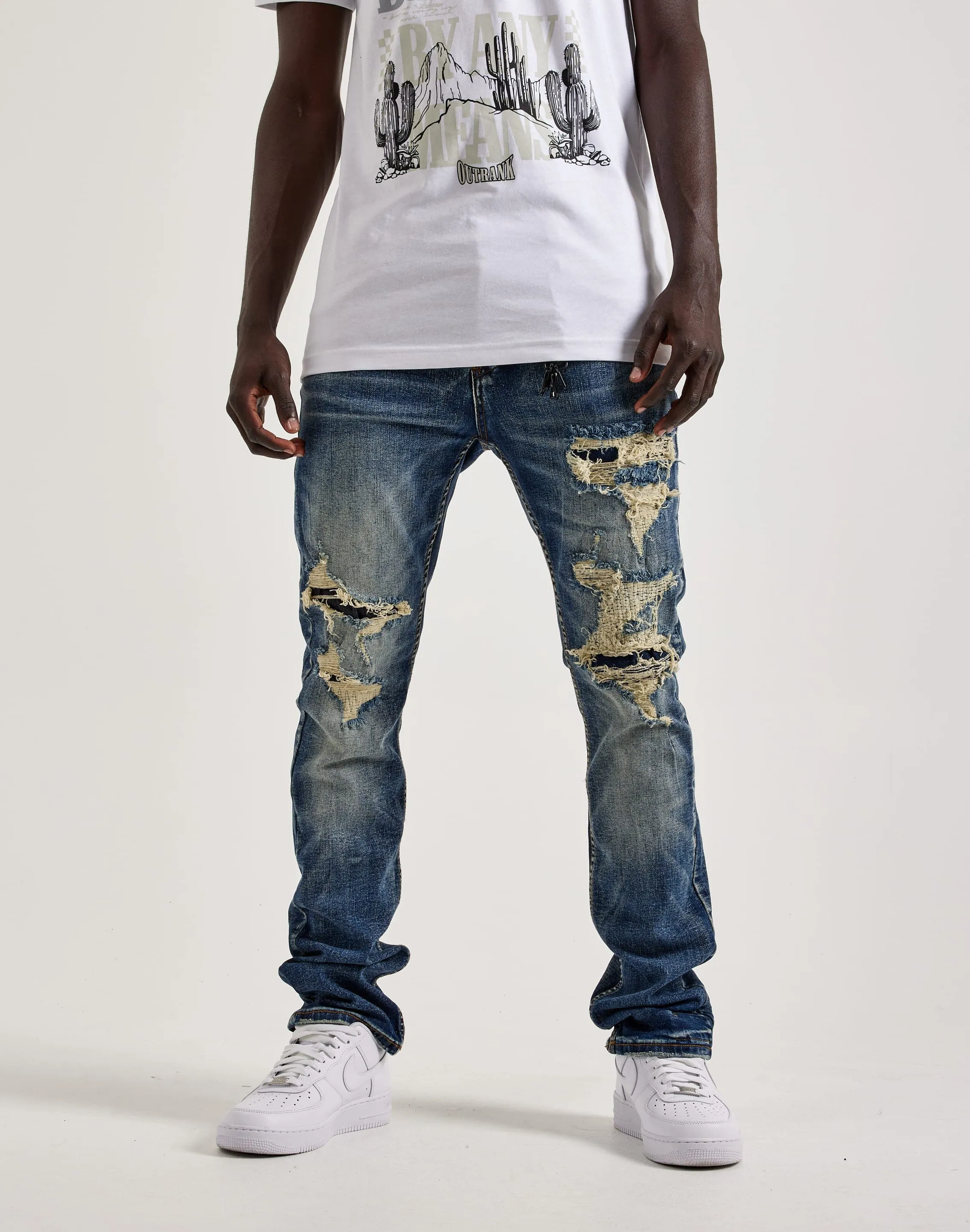Smuggler's Moon Distressed Denim Jeans