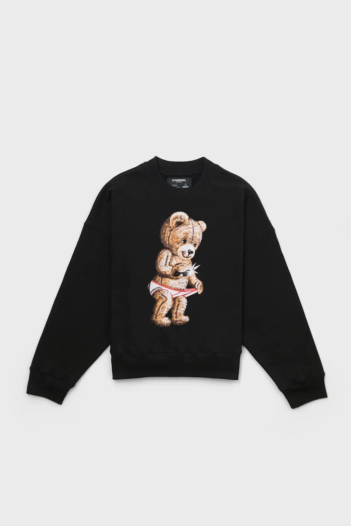 Snap Cropped Sweatshirt Black