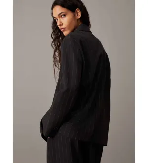 Soft Crepe Pinstripe Blazer