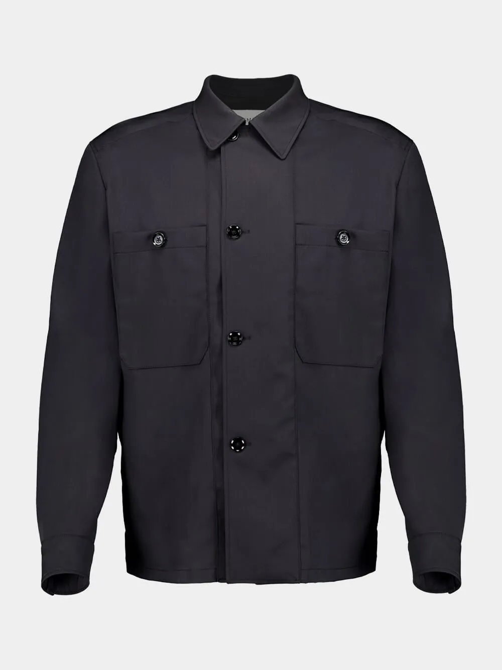 Soft Military Jet Black Overshirt