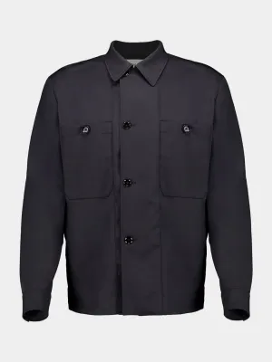 Soft Military Jet Black Overshirt
