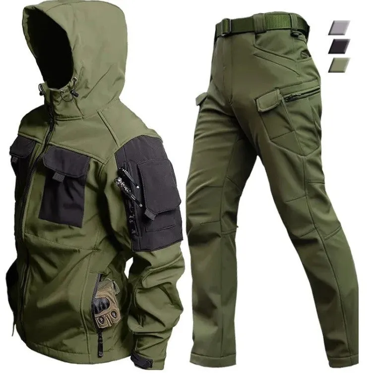 Soft Shell Jacket Suit for Men | Neckline Protection|| Water & Wind Proof