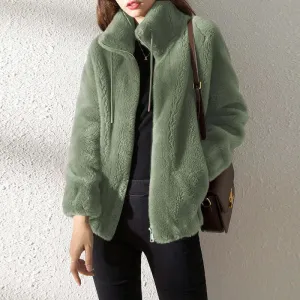 Soft turtleneck coat