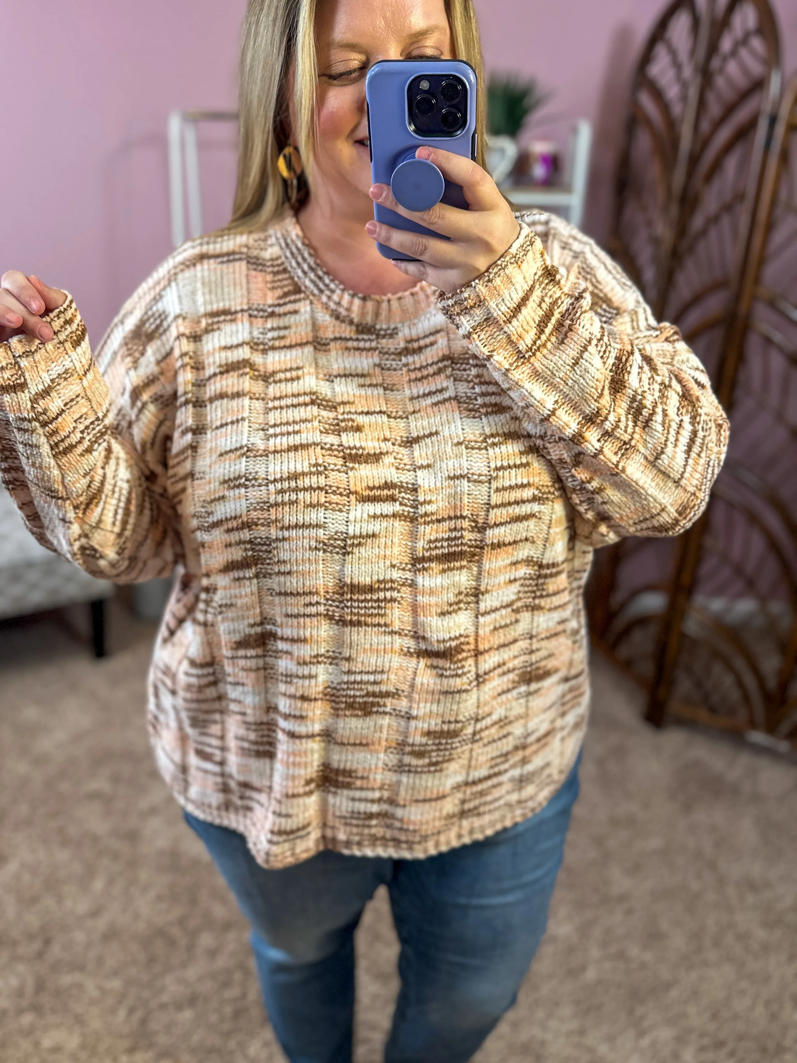 Softened Heart Sweater - Sepia