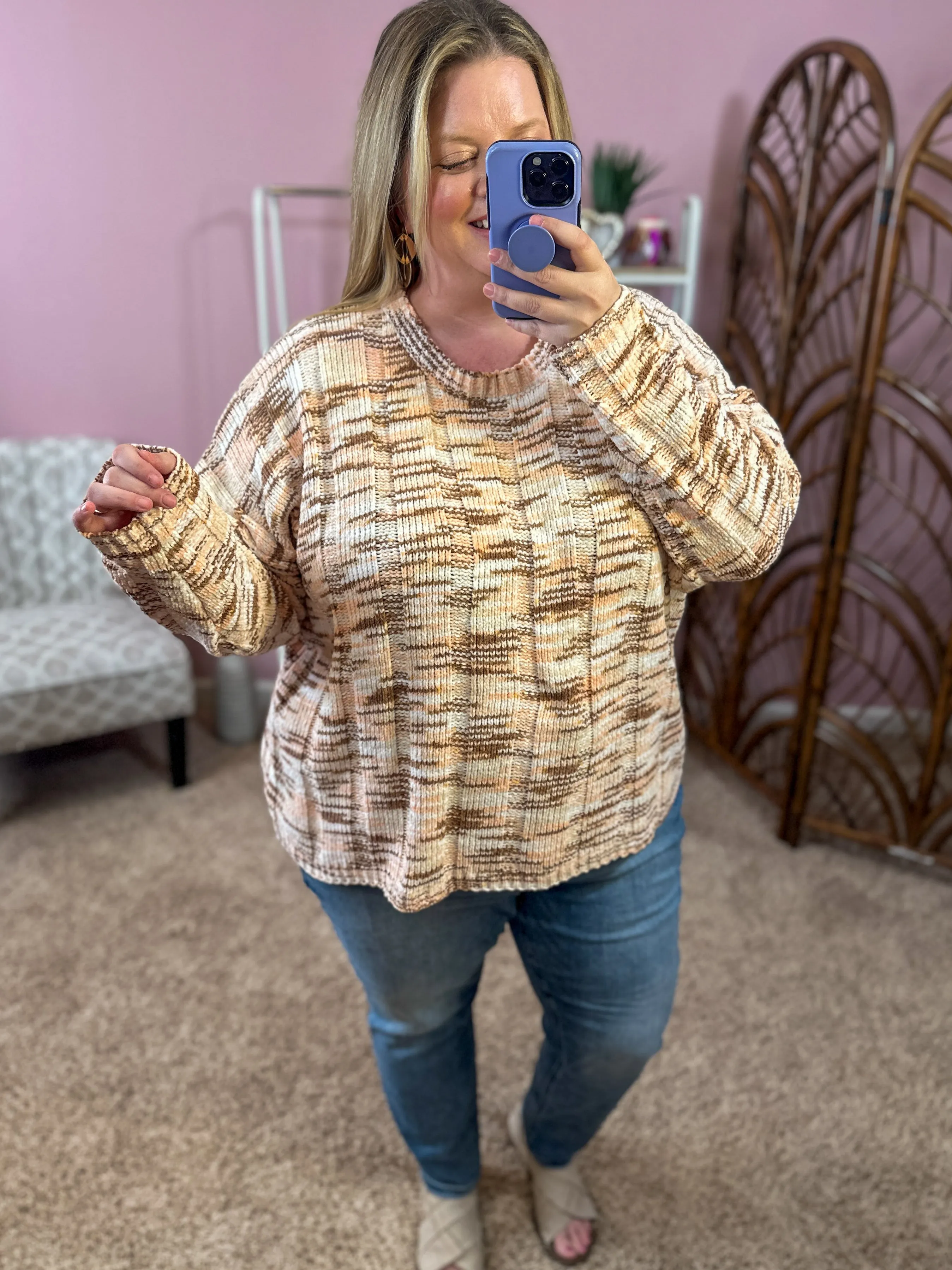 Softened Heart Sweater - Sepia